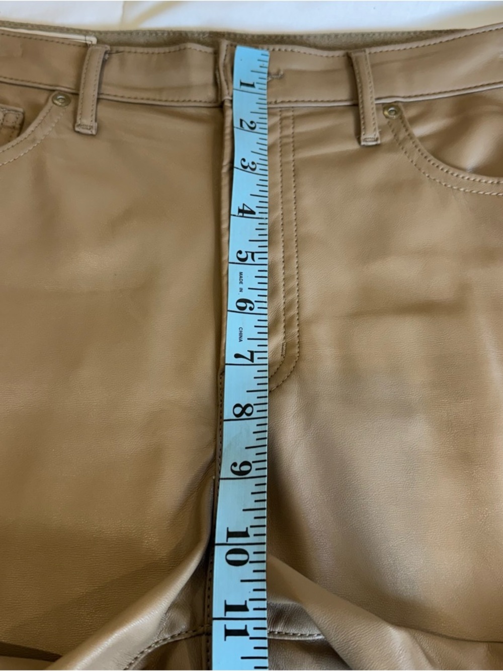 ✨ GAP High-Rise Vegan Leather Slim Pants – Camel | Size 12 ✨ - Picture 8 of 11